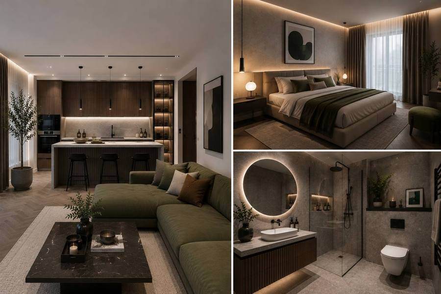 Signature tier - living, kitchen, bedroom and bathroom finish